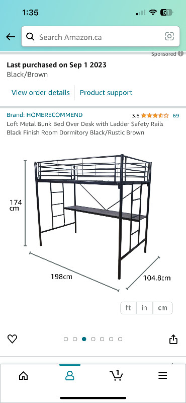 Loft bed with desk-8 months old like brand new in Beds & Mattresses in Strathcona County - Image 4