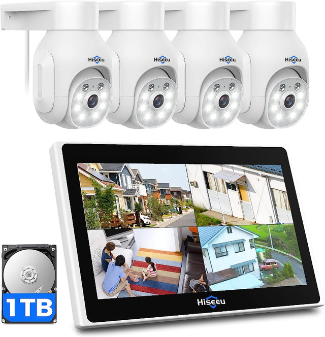 Hiseeu PTZ Wireless Security Camera System with 10'' HD Monitor, in Toys & Games in Mississauga / Peel Region