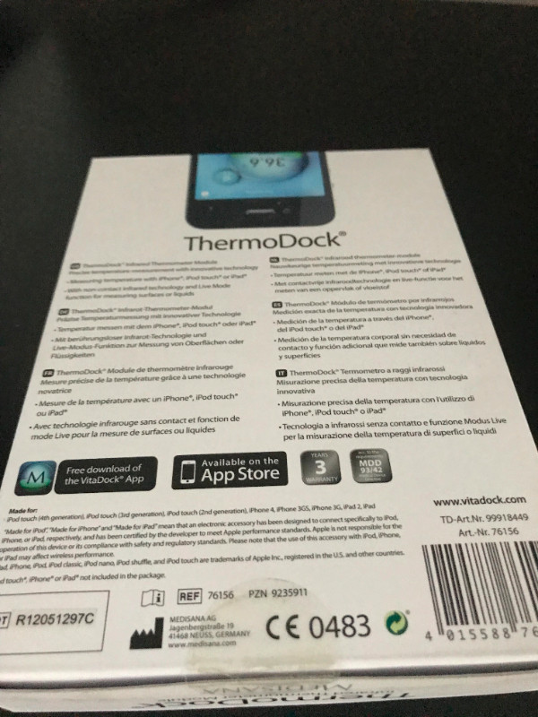 NEW Sealed Medisana ThermoDock Infrared Thermometer Module dans Appareils électroniques  à Ville de Toronto - Image 2