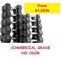 Dumbbells Non Toxic NO ODOR-Starting at $1.25/lb New Rubber Hex