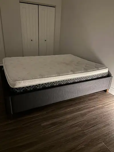 Queen mattress and bedframe, View more