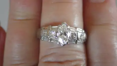 Ladies Platinum & Diamond Ring, View more