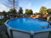 Fully functioning above ground pool 21 feet dia.
