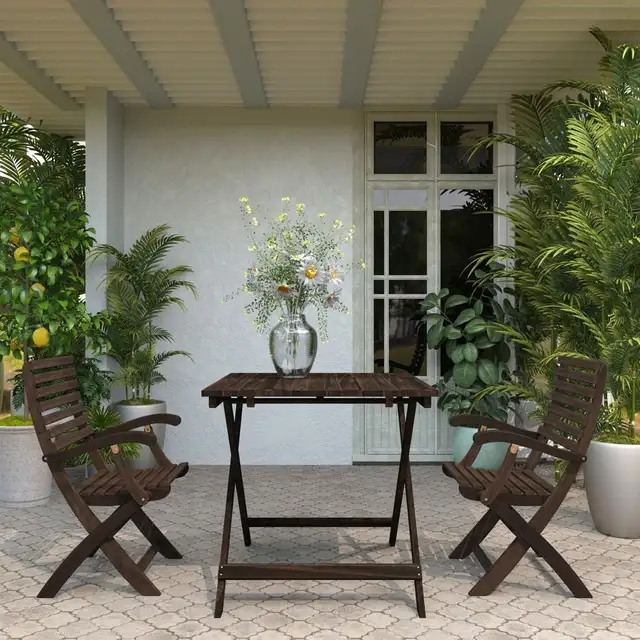 New Sydney Wood Folding Patio Table- (Golden & Espresso) in Other Tables in City of Toronto - Image 3