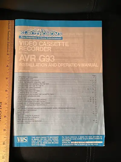  Vintage Electrohome VCR owners manual, View more