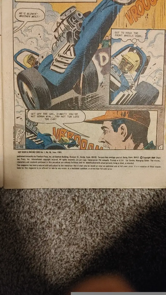 Good copy of 1969 Charlton Hot Rods and Racing Cars #96 in Comics & Graphic Novels in Edmonton - Image 7
