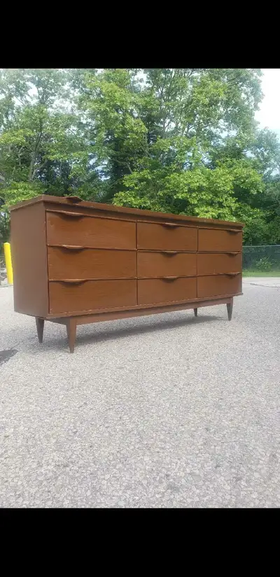Mid-Century Modern Nine-Drawer Dresser, View more