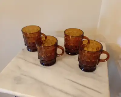 GLASS FIRE KING DIAMOND PATTERN MUGS, View more