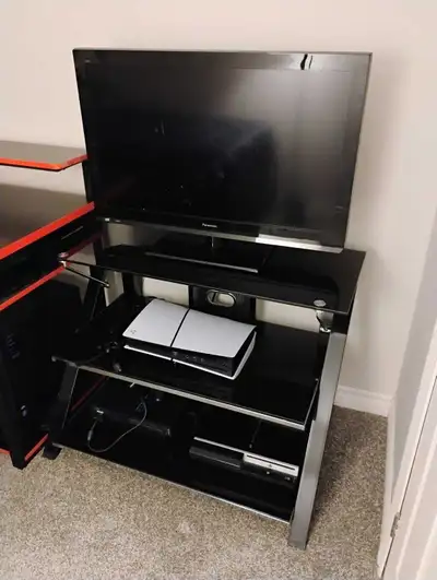 Black glass TV stand , View more