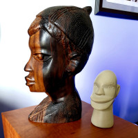 Hand Carved African Art Head Sculptures