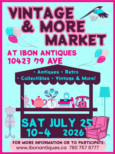 Outdoor Market Vintage & More July 25 at Ibon Antiques, View more