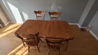 Solid wood dining table + 4 chairs