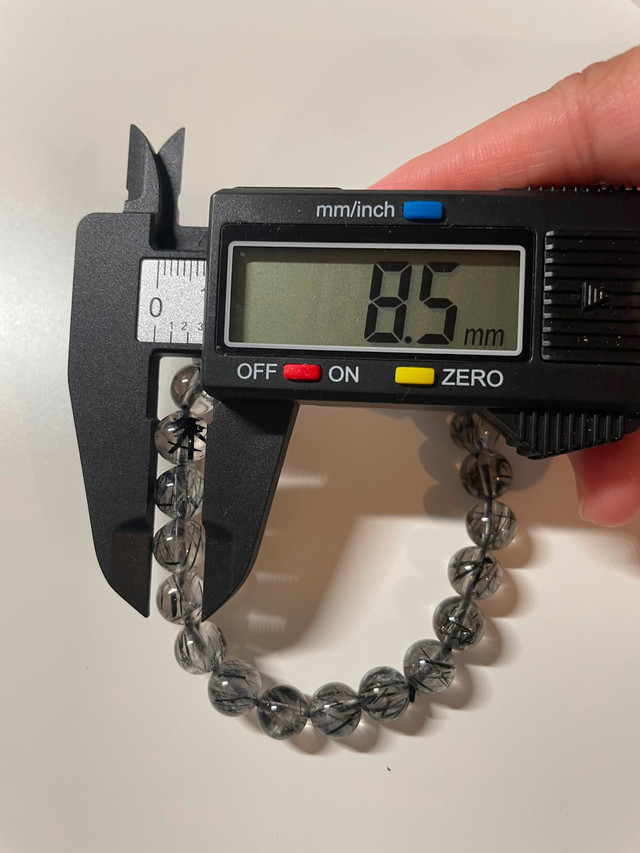 Black Rutilated Quartz Bracelet (8.5 mm and 8mm) in Jewellery & Watches in City of Toronto - Image 3
