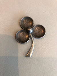 Vintage silver coin brooch (pin is missing)