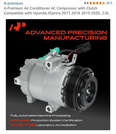 Hyundai Elantra AC Compressor, View more