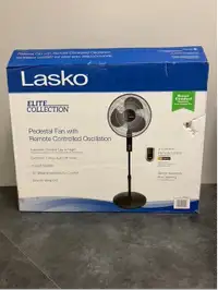 Lasko S16613C 16" 4-Speed Oscillating Pedestal Fan with Remote