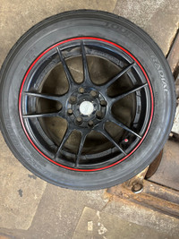 Black alloy Rims with Tires