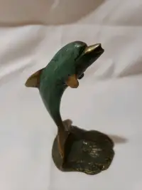 Solid brass figurine Dolphin 10 cm