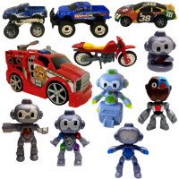 Jouets : robots, Cyborg, autos, camion de pompier, moto, auto