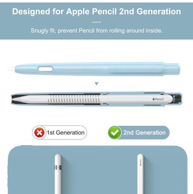 Holder Case Compatible with Apple Pencil 2nd Generation-Sky Blue in General Electronics in Saskatoon - Image 2