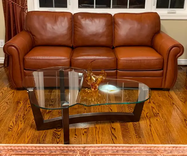 Solid wood side tables / solid wood glass waterfall coffee table in Coffee Tables in City of Toronto - Image 5