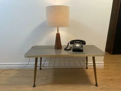 Retro 60s Mid-Century Coffee Table with Lower Shelf., View more