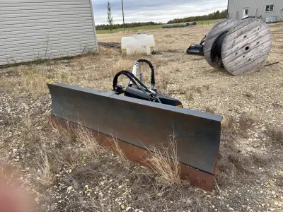 A variety of skidsteer attachments for sale. 96” 6 way dirt blade used 10times Auger attachment with...
