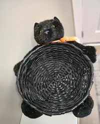 People Pals plush Halloween Cat Woven Basket