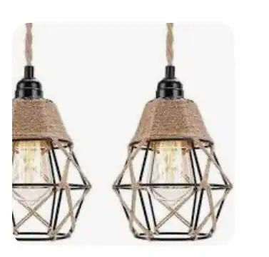 2 pack Rope Hanging Lamp, Farmhouse