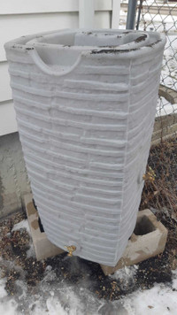 Two Rain Barrels (grey decorative stone)