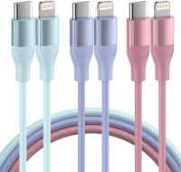 USB C to Lightning MFI Cables 6 FT - 3 Pack - Brand New