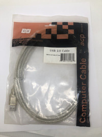 Brand new USB 2.0 computer cable 10’ clear