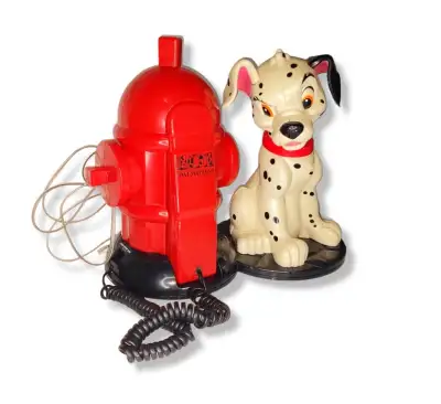 101 Dalmatians Phone Patch Dog With Firehydrant Landline Vintage 1997 Brooktel Disney. you see this...