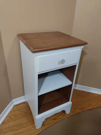 Solid Wood Tall Nightstand with Drawer, View more