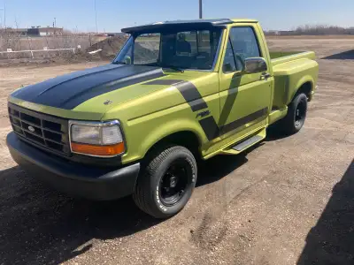 92 F150 flareside, 5.0L auto, 2 wheel drive, fun truck to drive around. Could use a rebuild on trans...