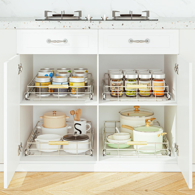 NEW Pull Out Cabinet Organizer UnderSink Slide Out Storage shelf in Kitchen & Dining Wares in Markham / York Region - Image 2
