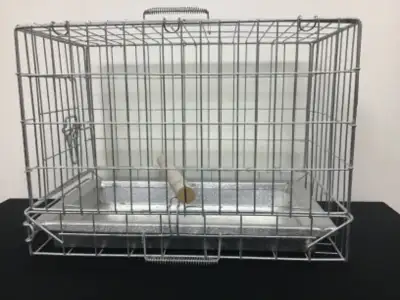 BIRD CARRIER Excellent Condition perch and a pull-out tray. Good for one medium size bird. Colour: S...