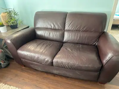 Couch Brown Leather Natuzzi, View more