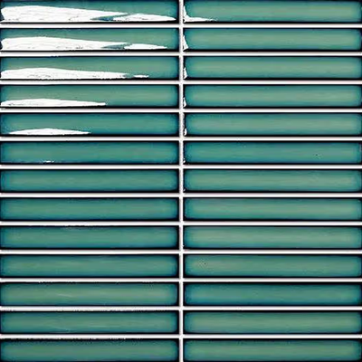 Centura mosaic Miki, Celedon Green 3/4"x6" on mesh sheets 10 sheets available - price for the set