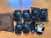 Two Razor Multi-Sport Protective Pad Sets + Protective Gloves