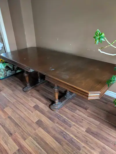 Solid wood dining room table with no chairs, View more