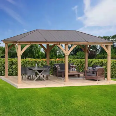 BRAND NEW IN BOX LARGE SIZE 12’ x 20’ YARDISTRY MERIDIAN GAZEBO in Patio & Garden Furniture in Windsor Region - Image 2