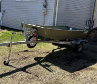 Lowe Jon boat and matching galvanized trailer 