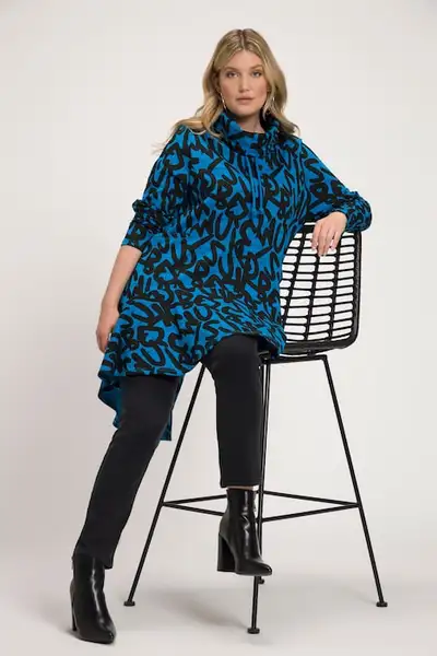 Ulla Popken Letter Print Rounded Tunic Sweatshirt, Sz 32/34, View more