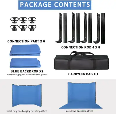Selling a brand-new, unopened large blue chroma key backdrop system. Still in its sealed box, this i...