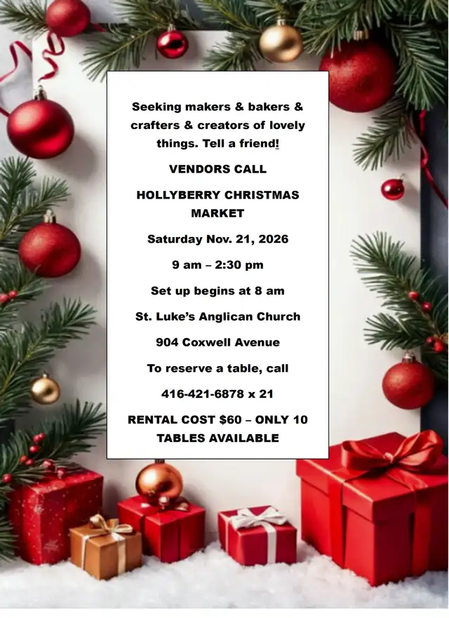 HOLLYBERRY CHRISTMAS MARKET VENDORS CALL