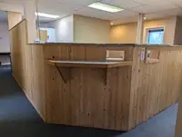 Reception unit desk wall 