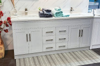 【40% OFF!】72" Double-Sink White Vanity with Stone Top