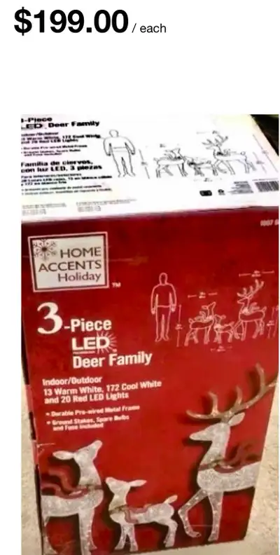 Home Accents Holiday 3-Piece LED Deer Family$50 MSRP $199.99, View more