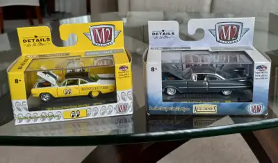 M2 Machines Lot of 2 Diecast Cars. 1:64 scale. 1959 Cadillac Series 62. 1969 Plymouth Road Runner 44...